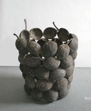 BOUNTY POT  2006-07   60 x 48cm   Cast cement fondue taken from moulds of breadfruit & adhesive