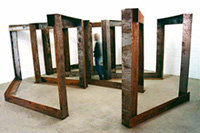 CONTINUOUS LINE  CONTINUOUS SHAPE I  1996    200 x 450 x 450cm   Rusted steel units