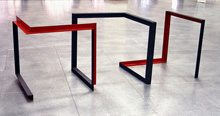 CONTINUOUS LINE - TURNS ITSELF INSIDE OUT  1995-96   60 x 60 x 175cm   Painted steel