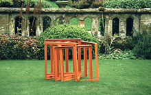 BURN LINE  1997   70 x 86 x 86cm   Painted steel Shown at Dillington House, Illminster, Somerset 1998