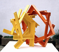 RINGS  1998  60 x 55 x 55cm   Painted steel Prudential PLC collection