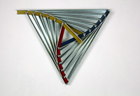 STAR LINE IV (red, yellow, blue) 2008   49cm wide x 42cm high x 8cm deep Zinc coated & painted steel