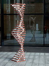 TOWER LINE  2009  46cm wide x 235cm high x 46cm deep  Galvanized & painted steel Exhibited at Spitalfields Market, London 2010