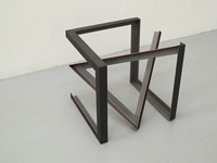 PINK LINE SPACE  2012 60cm square  Painted steel