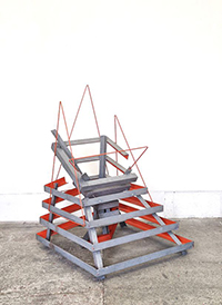 ORANGE RIPPLE 2024
195 x 90 x 90cm&nbsp;&nbsp;
Galvanized & painted steel & magnets